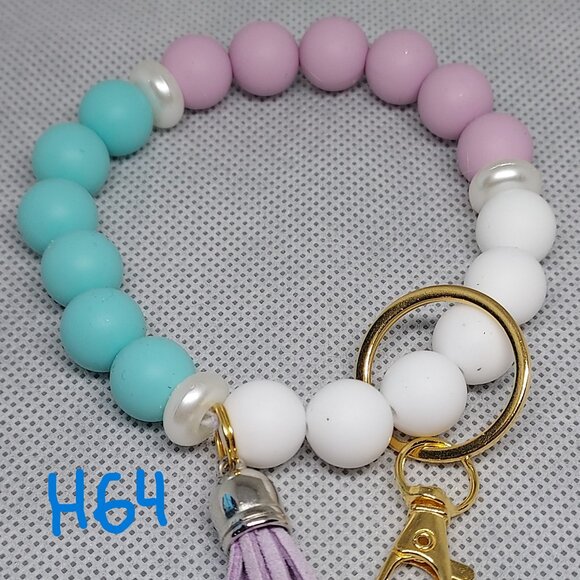 Set of 3 Silicone Keychains with Tassels - Picture 2 of 3